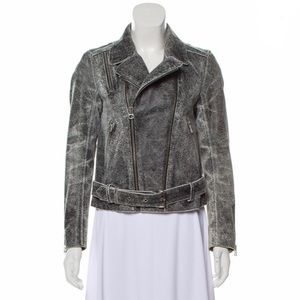 Sandro distressed leather jacket